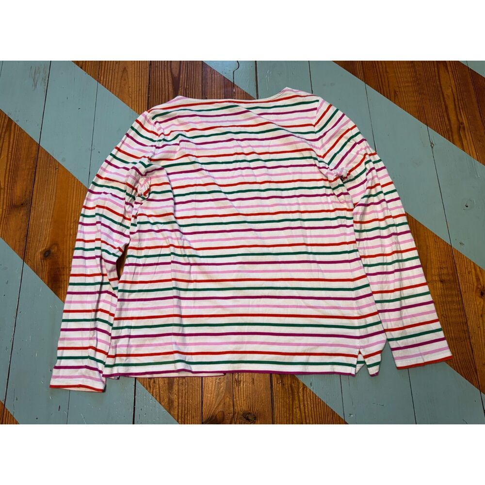 Boden Colorful Striped Long Sleeve Jewel Tee Top US 16/18 UK 20 - Picture 6 of 6